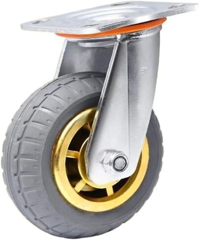 1 Pack of 8-inch Directional Wheel Heavy-Duty casters Silent Rubber Flat cart Shock Absorption with Brake in Saudi Arabia