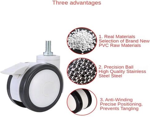 1 Piece 4-inch Universal Silent Screw Medical Caster Beauty Equipment Nursing Bed Pole Double-Piece Row(Screw-Double-Braked) in Saudi Arabia
