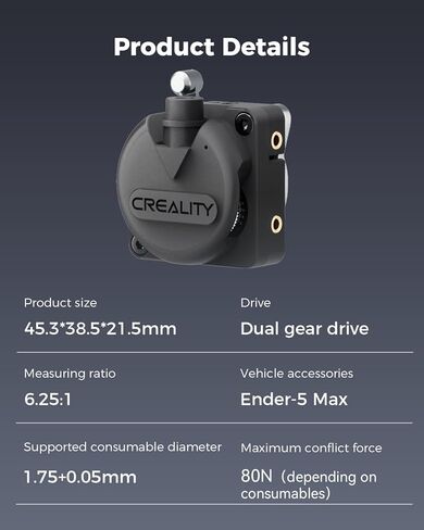 CREALITY الرسمية ENDER 5 MAX Prouder ، 80N قوة البثق القوية وتصميم الترس المزدوج توفر تغذية ناعمة ودقيقة ، متوافقة in Kuwait