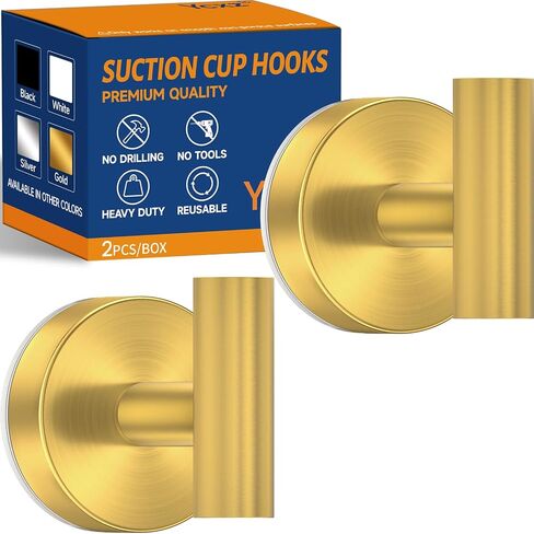Suction Cup Hooks for Shower,Bathroom,Kitchen,Window,Glass Door,Mirror,Tile,15LB Heavy Duty No-Drill Bath Robe Hook for Hanging Loofah,Towel,Coat,Cloth,Wreath in Saudi Arabia