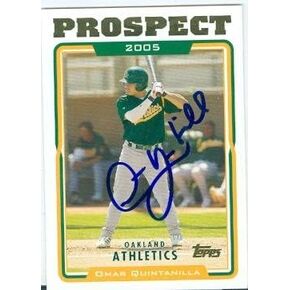 توقيع 223545 أوكلاند لألعاب القوى 2005 Topps رقم UH106 Prospect Omar Quintanilla بطاقة البيسبول in Saudi Arabia