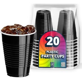 Decorrack 20 Cups 12 Oz أكواب بلاستيكية يمكن التخلص منها لعيد الميلاد لحفلة البكالوريوس التخييم في الهواء الطلق في الهواء الطلق أكواب شرب المشروبات (الأخضر ، 20) in Kuwait