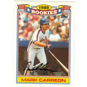 مستودع توقيعه 48436 مارك كارون بطاقة البيسبول في نيويورك ميتس 1990 Topps Rookies No .6 in Kuwait