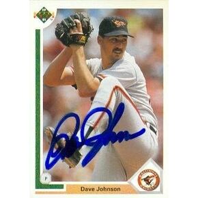 مستودع توقيعه 50704 ديف جونسون بطاقة البيسبول التي تم توقيفها بالتيمور أوريولز 1991 Upper Deck No .299 in Kuwait