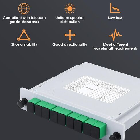 4-Pack SCAPC PLC Fiber Optic Splitter 1x2 Cassette Card Inserting, Optic Fiber Splitter for Home Wiring, LAN, Network Rooms, Fiber Distribution Box in Saudi Arabia