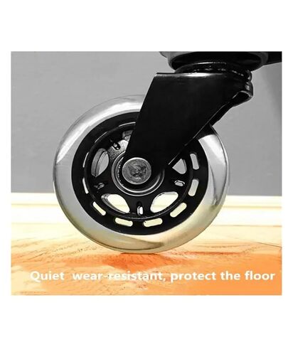 (Pack of 5) 2.5/3 inch Caster Office Chair M10/M11 Silent Swivel Caster PU Swivel Caster Strong Bearing Transparent Wheel Black(3 Inch-10-22mm) in Saudi Arabia