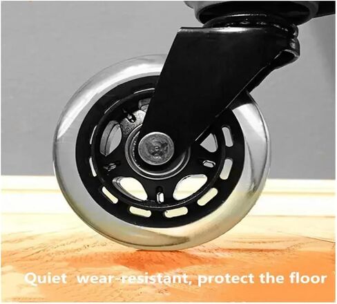 (Pack of 5) 2.5/3 inch Caster Office Chair M10/M11 Silent Swivel Caster PU Swivel Caster Strong Bearing Transparent Wheel Black(3 Inch-10-22mm) in Saudi Arabia