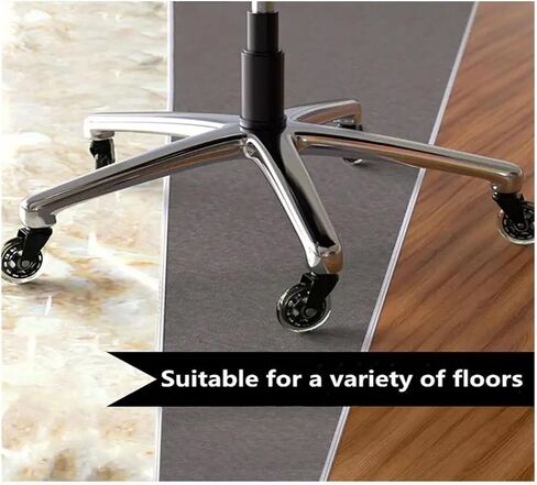 (Pack of 5) 2.5/3 inch Caster Office Chair M10/M11 Silent Swivel Caster PU Swivel Caster Strong Bearing Transparent Wheel Black(3 Inch-10-22mm) in Saudi Arabia