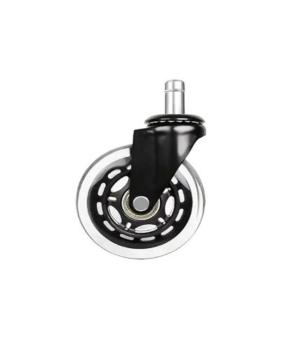 (Pack of 5) 2.5/3 inch Caster Office Chair M10/M11 Silent Swivel Caster PU Swivel Caster Strong Bearing Transparent Wheel Black(3 Inch-10-22mm) in Saudi Arabia