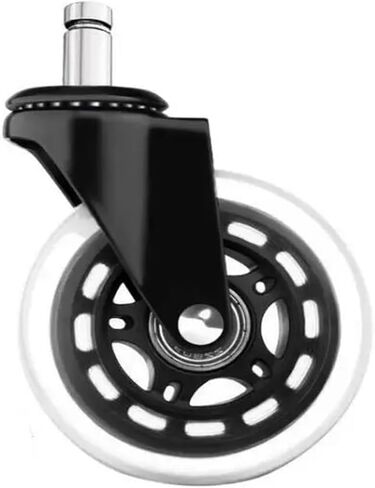 (Pack of 5) 2.5/3 inch Caster Office Chair M10/M11 Silent Swivel Caster PU Swivel Caster Strong Bearing Transparent Wheel Black(3 Inch-10-22mm) in Saudi Arabia
