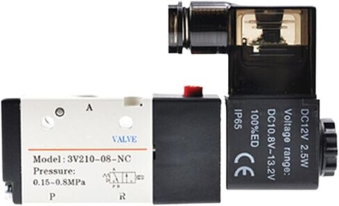 Solenoid Valve 3V200 Series 3V210 3V220 220V 110V 24V 12V 3 PORT 2 POTTER TERMINAL/GROMMET نوع واحد/مزدوج الملف اللولبي (3V210-06-NC (GROMMET ، DC 12V) in Kuwait