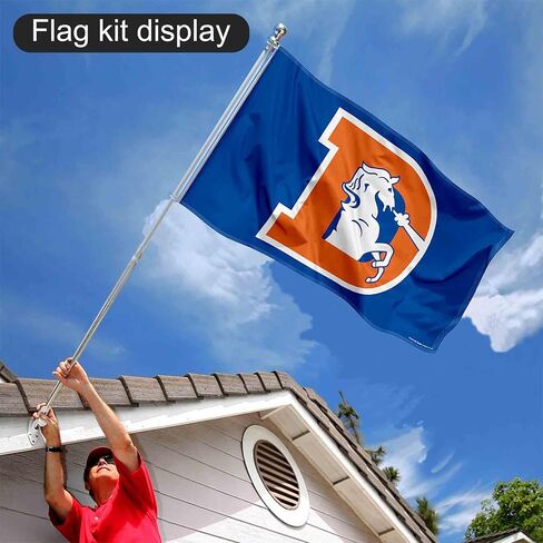 Denver Broncos Retro Flag Pole and Bracket Kit in Saudi Arabia