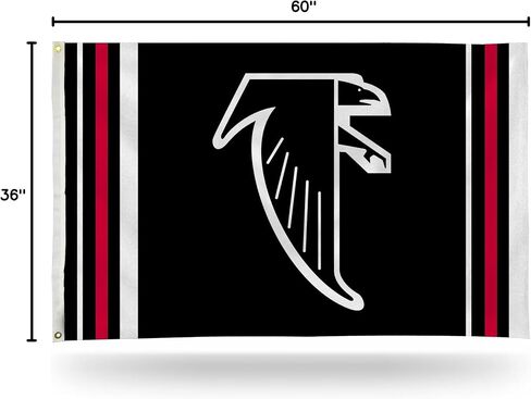 RICO Industries NFL Atlanta Falcons Retro 3 'X 5' Banner Flag 3 'x 5' banner flag side -side - indoor or ourdoor - décor décor in Saudi Arabia