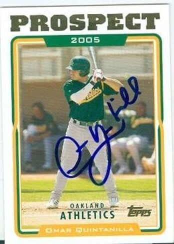 توقيع 223545 أوكلاند لألعاب القوى 2005 Topps رقم UH106 Prospect Omar Quintanilla بطاقة البيسبول in Saudi Arabia