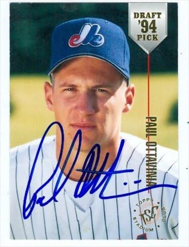Autograph Warehouse 39122 Paul Ottavinia Autographed Baseball Card Montreal Expos 1994 Topps Stadium Club No. 41 in Saudi Arabia