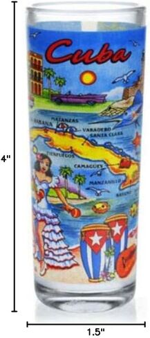 WBS Cuba Map Shooter Shot Glass in Saudi Arabia