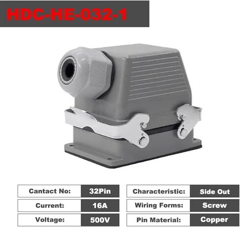 الموصلات الثقيلة HDC-HE-032-1/2 F/M 32PIN 16A اتصال توصيل موصل الطيران المستطيل المستطيل الصناعي (HDC-HE-032-1) in Kuwait