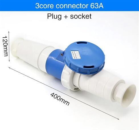 مقبس التوصيل الصناعي المقاوم للماء 3 Core 4 Core 5 Hole Hole 63a Connector Aviation Socket (3 Core Blue) in Kuwait
