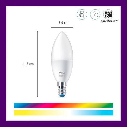 WiZ Connected 40W B12 LED Smart Light Bulbs - Connects to Your Wi-Fi - E12 Smart Bulb - Control with Voice or App + Activate with Motion - Matter Compatible - 3 Pack in Kuwait