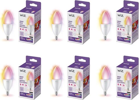 WiZ Connected 40W B12 LED Smart Light Bulbs - Connects to Your Wi-Fi - E12 Smart Bulb - Control with Voice or App + Activate with Motion - Matter Compatible - 3 Pack in Kuwait
