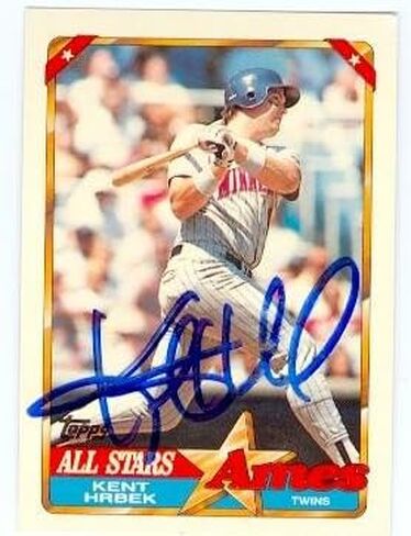 Autograph Warehouse 104663 Kent Hrbek Autographed Baseball Card Minnesota Twins 1990 Topps Ames No. 19 in Saudi Arabia