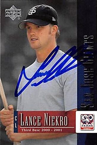 123090 San Francisco Giants FT 2002 Upper Deck No. 74 Rookie Lance Niekro Motached in Saudi Arabia