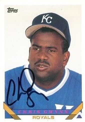 Autograph Warehouse 98190 Chris Gwynn Autographed Baseball Card Kansas City Royals 1993 Topps No. 472 in Saudi Arabia