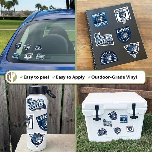 Desert Cactus Minnesota Lynx Sticker WNBA الوطنية للسيدات لكرة السلة للسيدات مرخصة رسميًا فينيل شارات لقب محمول سجلات السيارة (النوع 2-3) in Kuwait