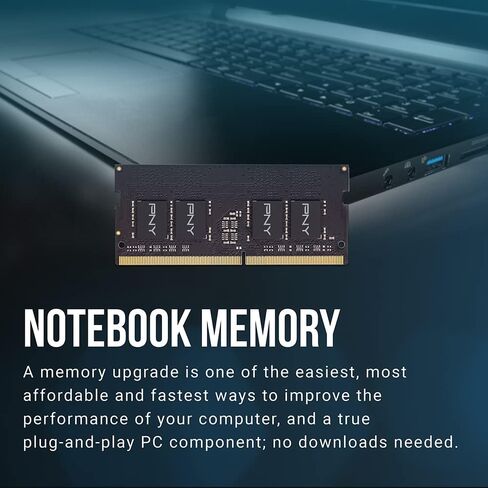 PNY Performance 16GB (2x8GB) DDR4 DRAM 3200MHz (PC4-25600) CL22 (Compatible with 2666MHz, 2400MHz or 2133MHz) 1.2V Dual Channel Notebook/Laptop (SODIMM) Computer Memory Kit – MN16GK2D43200-TB in Saudi Arabia