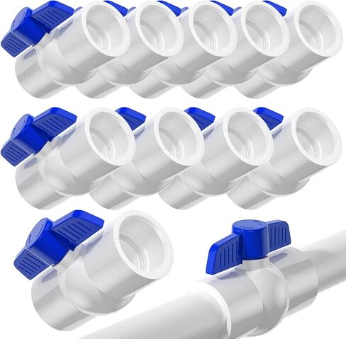 20pcs 1/2 "صمامات كرة PVC ، صمام أنابيب المياه PVC ، مقبس صمام مغلق مع سهولة الدوران الأزرق الأزرق ، صمامات مغلقة للماء لسباحة السباحة ، خطوط الرش ، in Kuwait