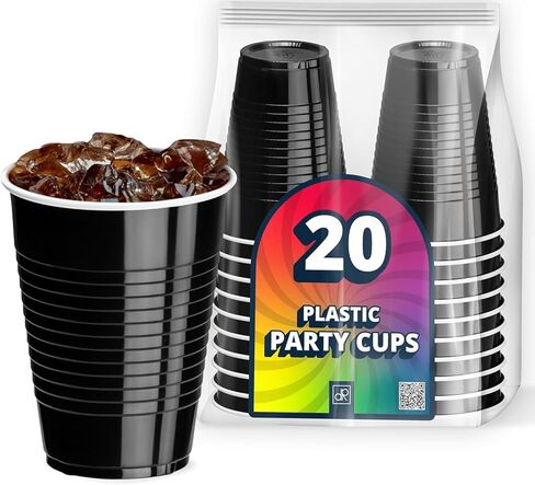 Decorrack 20 Cups 12 Oz أكواب بلاستيكية يمكن التخلص منها لعيد الميلاد لحفلة البكالوريوس التخييم في الهواء الطلق في الهواء الطلق أكواب شرب المشروبات (الأخضر ، 20) in Kuwait