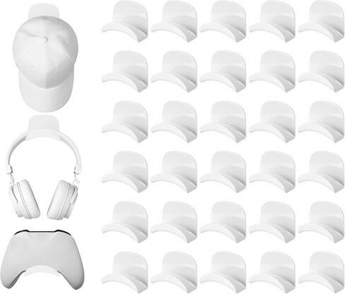 30 Pcs Headset Wall Holder Adhesive Gaming Headset Holder Hooks for Wall Mounting Strong Universal Holder Hooks for Headsets, Game Pads, Hats, Closets, Doors in Kuwait
