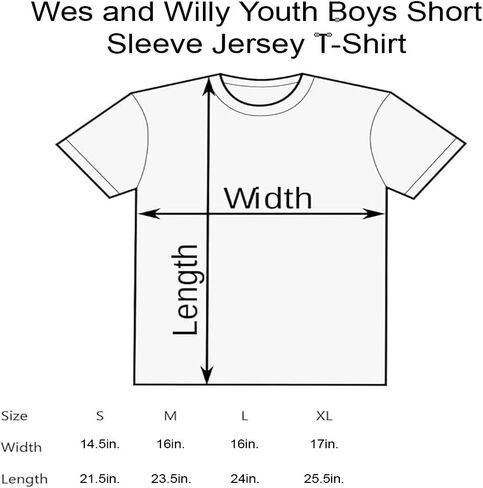 Wes and Willy Youth Boys College Sports Fan Short Sleeve Jersey Print T-Shirt Sizes 8-20 in Kuwait