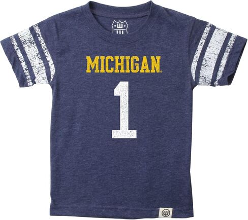 Wes and Willy Youth Boys College Sports Fan Short Sleeve Jersey Print T-Shirt Sizes 8-20 in Kuwait