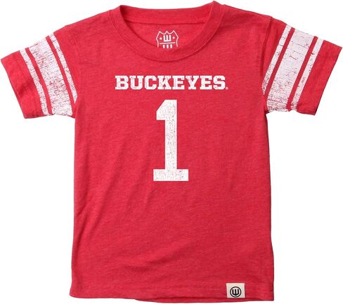 Wes and Willy Youth Boys College Sports Fan Short Sleeve Jersey Print T-Shirt Sizes 8-20 in Kuwait
