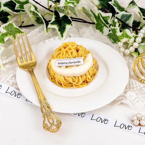 30PCS Gold Plastic Forks - 8.1inch Gold Forks Disposable - Vintage Heavy Duty Dessert Forks - Premium Fancy Plastic Silverware for Parties, Weddings, Dinners and Events in Saudi Arabia