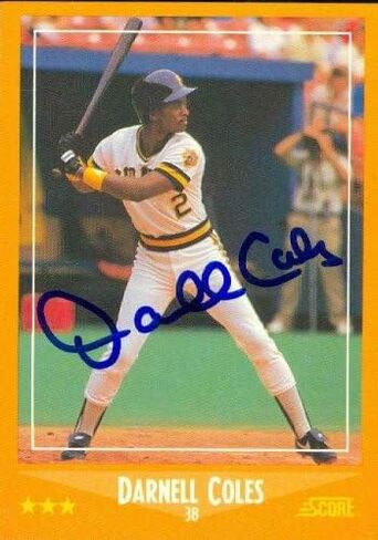 Autograph 125203 Pittsburgh Pirates 1988 Score No. 554 Glossy Edition Darnell Coles Autographed Baseball Card in Saudi Arabia