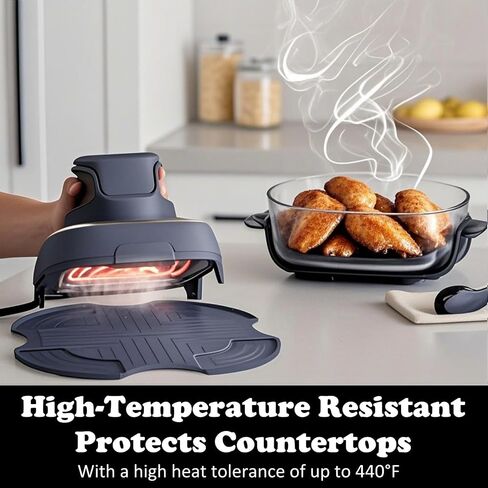 Tailored Ninja Crispi PowerPod Silicone Trivet – Hot Pads for Ninja Crispi Glass Air Fryer Accessories, Heat-Resistant, Non-Slip, Protection for Countertop, Fit Ninja FN101GY | FN101SG | FN101ST in Saudi Arabia
