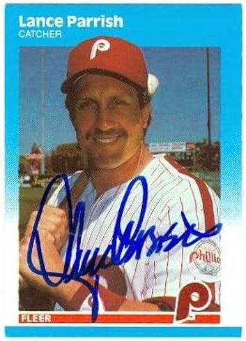 مستودع توقيعه 49785 لانس باريش بطاقة البيسبول فيلادلفيا فيليز 1987 FLEER NO .U-96 تحديث in Kuwait