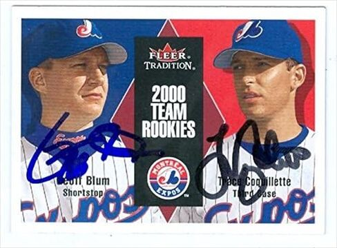 Autograph Warehouse 40052 Geoff Blum & Trace Coquillette Autographed Baseball Card Montreal Expos 2000 Fleer Tradition No. U70 in Saudi Arabia