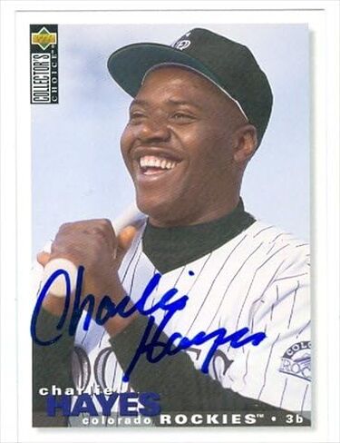 مستودع توقيعه 40535 تشارلي هايز بطاقة البيسبول كولورادو روكيز 1995 Upper Deck Collectors اختيار رقم 445 in Saudi Arabia