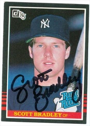 Autograph Warehouse 41063 Scott Bradley Autographed Baseball Card New York Yankees 1985 Donruss No. 37 in Saudi Arabia