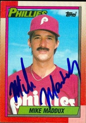 Autograph Warehouse 45509 Mike Maddux Autographed Baseball Card Philadelphia Phillies 1990 Topps No .154 in Saudi Arabia