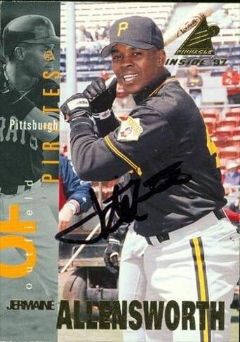 مستودع توقيعه 46426 Jermaine Allensworth Card Baseball Card Pittsburgh Pirates 1997 Pinnacle No .12 in Saudi Arabia