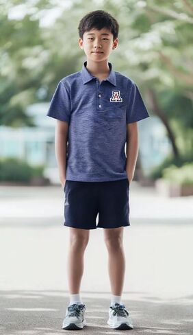 WES و Willy Youth Boys College Sports Fan Short Sleeve Polo غائم غائم in Kuwait