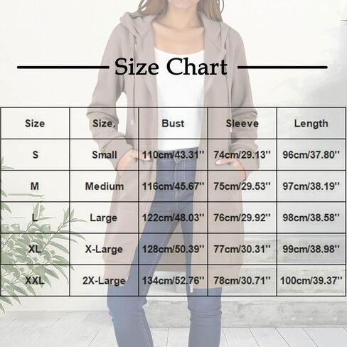 bmkBWO Long Hoodies for Women,Full Zip Oversized Hooded Sweatshirts Drawstring Warm Thicken Winter Coats Jackets with Pockets in Kuwait