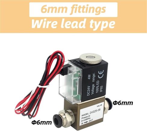 2V025-08 عادةً نوع السلك المغلقة من نوع الرصاص الهوائي صمام 12V 24V 220V 1/4 "2 الطريق 2 صمام الملف اللولبي للهواء (PSL 8MM ، 2V025-06 NC AC220V) in Saudi Arabia