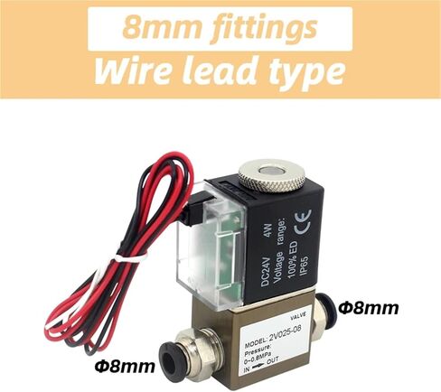 2V025-08 عادةً نوع السلك المغلقة من نوع الرصاص الهوائي صمام 12V 24V 220V 1/4 "2 الطريق 2 صمام الملف اللولبي للهواء (PSL 8MM ، 2V025-06 NC AC220V) in Saudi Arabia