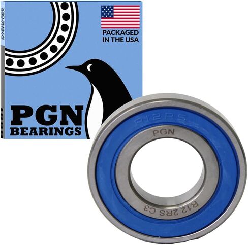 PGN (10 Pack) R12-2RS Bearing - Lubricated Chrome Steel Sealed Ball Bearing - 3/4"x1-5/8"x7/16" Bearings with Rubber Seal & High RPM Support in Saudi Arabia