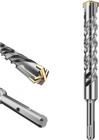 HUHAO SDS Plus Rotary Hammer Drill Bit 14mm x 210mm,Masonry Drill Bits,Carbide Cross Tipped SDS Drill Bit Set,Double Thread Carbide Rotary Hammer Drill Bit for Concrete,Brick,Stone,Masonry in Saudi Arabia